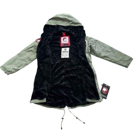 Canada Weather Gear Sherpa Lined Anorak Parker Jacket Sage Style OLCW894EC - Picture 2 of 15